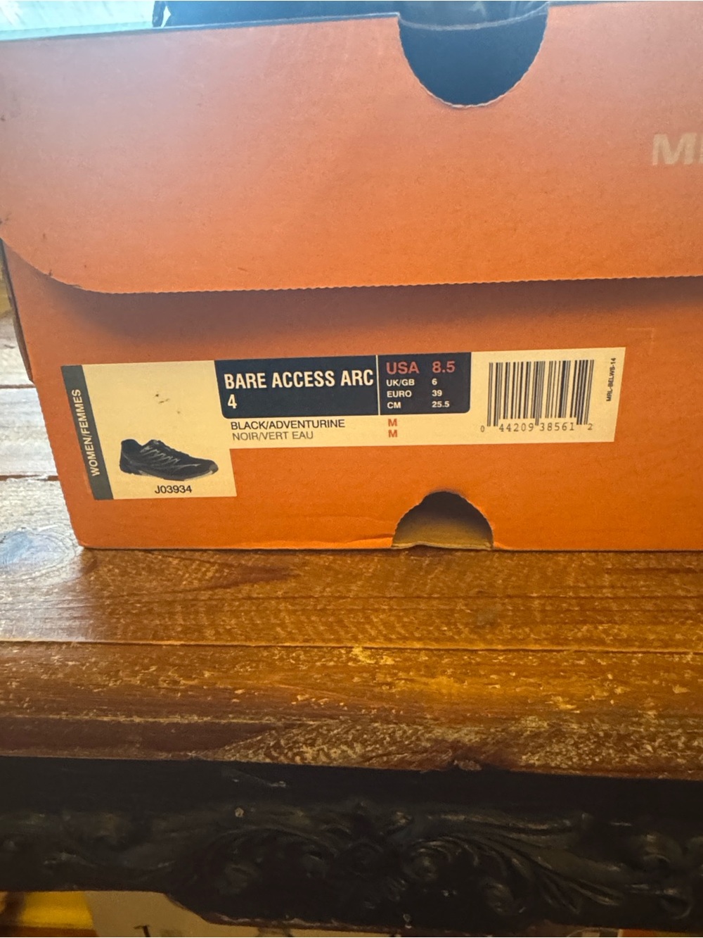Merrell Women's Bare Access Arc Athletic Shoes - Black and Blue Accents - Picture 7 of 7